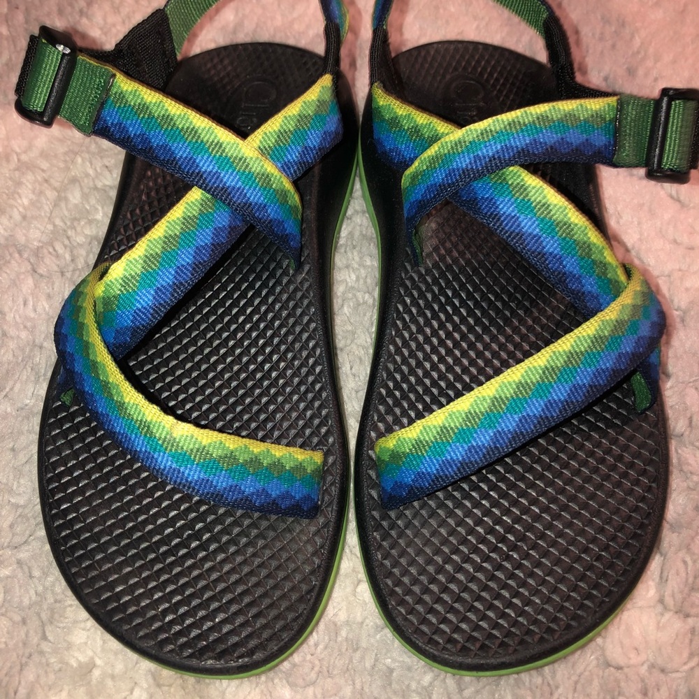 Ombré blue/green sandals